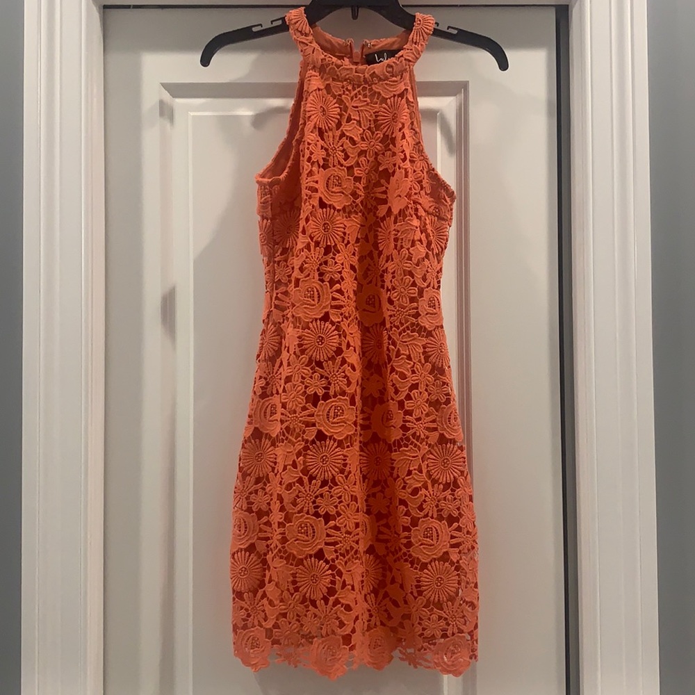 Coral Lulus halter dress